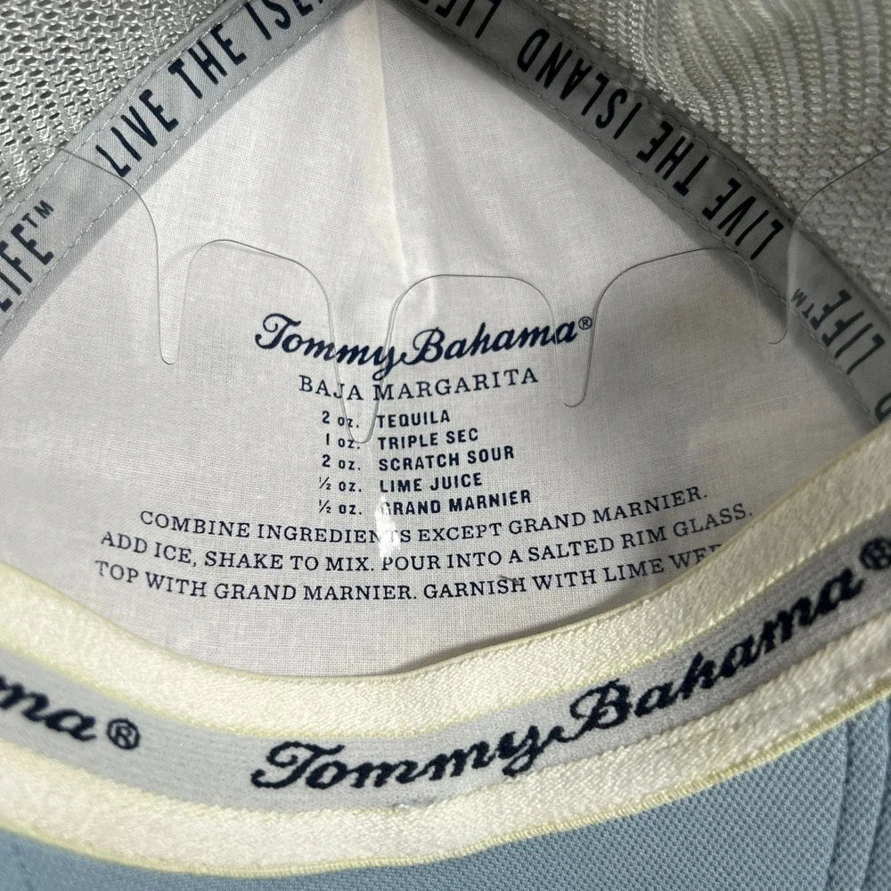 Tommy Bahama Hat Cap Mens Snap Back Blue Mesh Trucker Vacation Island New